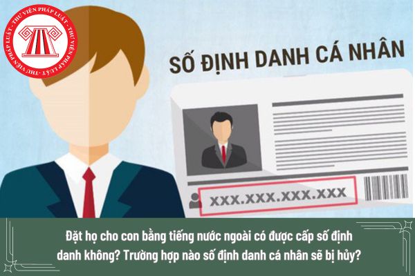 Đặt họ cho con bằng tiếng nước ngoài có được cấp số định danh không? Trường hợp nào số định danh cá nhân sẽ bị hủy?