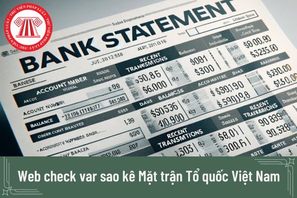 Web check var sao kê Mặt trận Tổ quốc Việt Nam