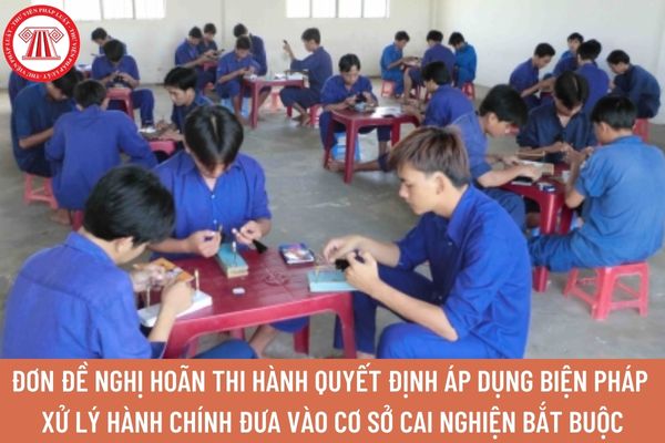 đơn đề nghị hoãn thi hành quyết định áp dụng biện pháp xử lý hành chính đưa vào cơ sở cai nghiện bắt buộc