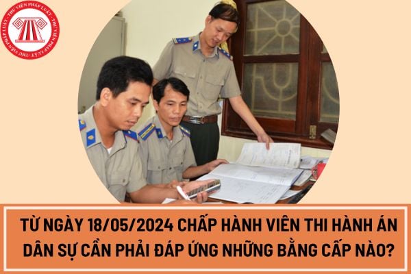 Từ ngày 18/05/2024 chấp hành viên thi hành án dân sự cần phải đáp ứng những bằng cấp nào theo quy định mới nhất?