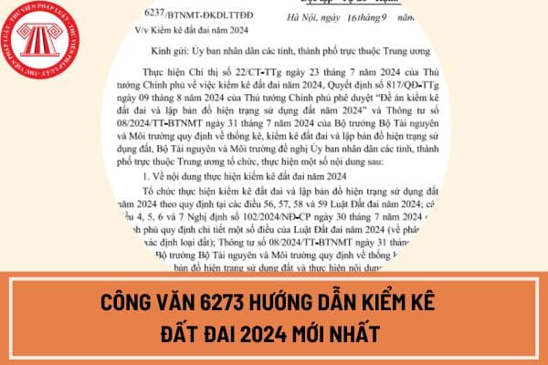 Công văn 6273 hướng dẫn kiểm kê đất đai 2024 mới nhất?