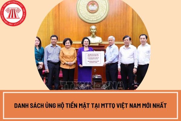 Danh sách ủng hộ tiền mặt tại MTTQ Việt Nam mới nhất