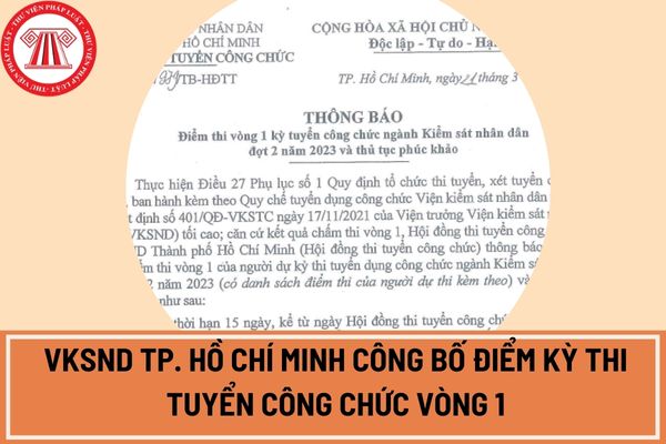 VKSND TP. Hồ Chí Minh công bố điểm kỳ thi tuyển công chức vòng 1