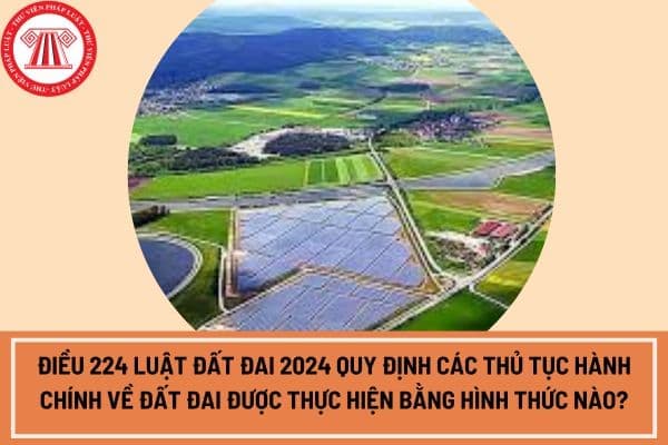 Điều 224 Luật Đất đai 2024 quy định các thủ tục hành chính về đất đai được thực hiện bằng hình thức nào?