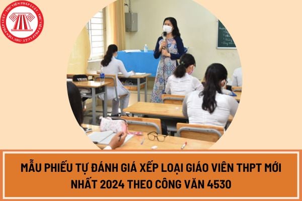 Mẫu phiếu tự đánh giá xếp loại giáo viên THPT mới nhất 2024 theo Công văn 4530?