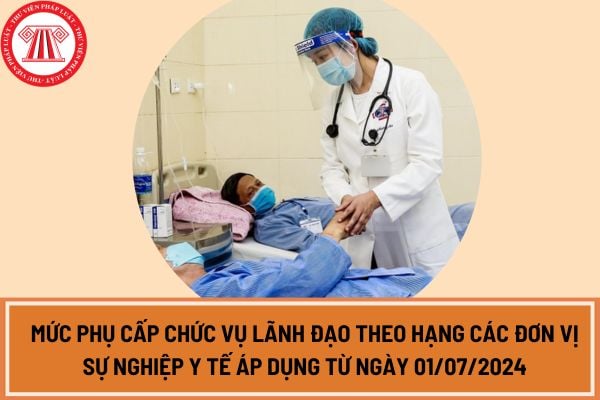 Mức phụ cấp chức vụ lãnh đạo theo hạng các đơn vị sự nghiệp y tế áp dụng từ ngày 01/07/2024