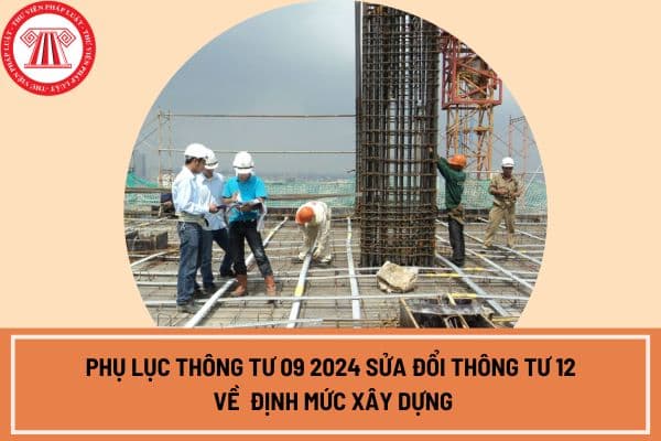 Phụ lục Thông tư 09 2024 sửa đổi Thông tư 12 về định mức xây dựng?