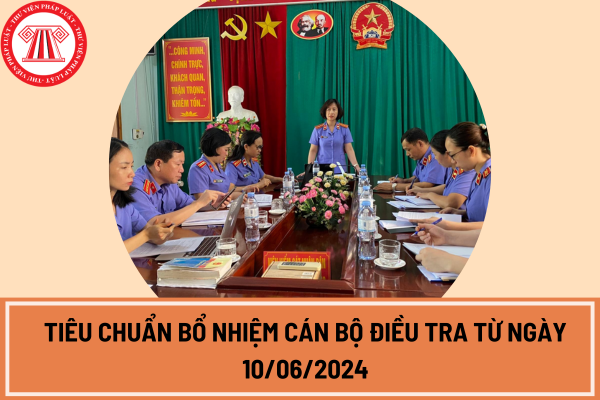 Tiêu chuẩn bổ nhiệm cán bộ điều tra từ ngày 10/06/2024 bao gồm những tiêu chuẩn nào? 