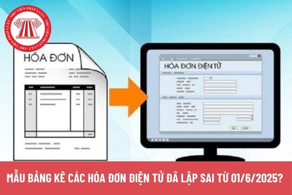 Mẫu bảng kê các hóa đơn điện tử đã lập sai từ 01/6/2025?