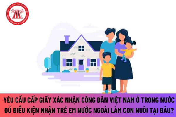 Yêu cầu cấp giấy xác nhận công dân Việt Nam ở trong nước đủ điều kiện nhận trẻ em nước ngoài làm con nuôi tại đâu?