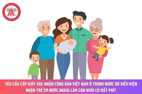 Yêu cầu cấp giấy xác nhận công dân Việt Nam ở trong nước đủ điều kiện nhận trẻ em nước ngoài làm con nuôi có mất phí?