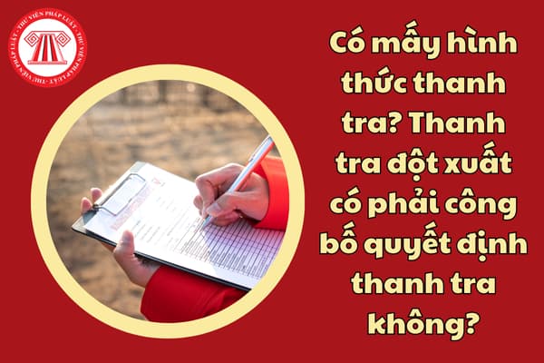 Có mấy hình thức thanh tra? Thanh tra đột xuất có phải công bố quyết định thanh tra không?