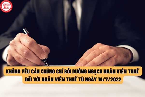 Không yêu cầu chứng chỉ chương trình bồi dưỡng ngạch nhân viên thuế đối với nhân viên thuế từ ngày 18/7/2022?