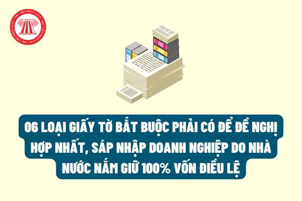 06 loại giấy tờ nào bắt buộc phải có để đề nghị hợp nhất, sáp nhập doanh nghiệp do Nhà nước nắm giữ 100% vốn điều lệ?