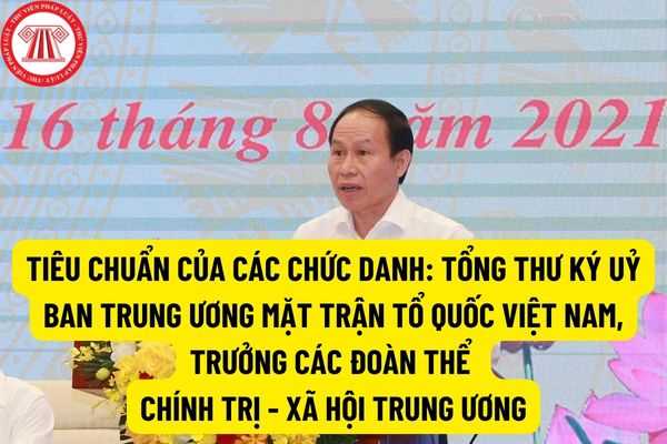 Tiêu chuẩn đối với chức danh Tổng Thư ký Uỷ ban Trung ương Mặt trận Tổ quốc Việt Nam bao gồm những tiêu chuẩn nào?