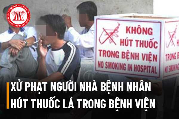 Người nhà của bệnh nhân hút thuốc lá trong khuôn viên bệnh viện