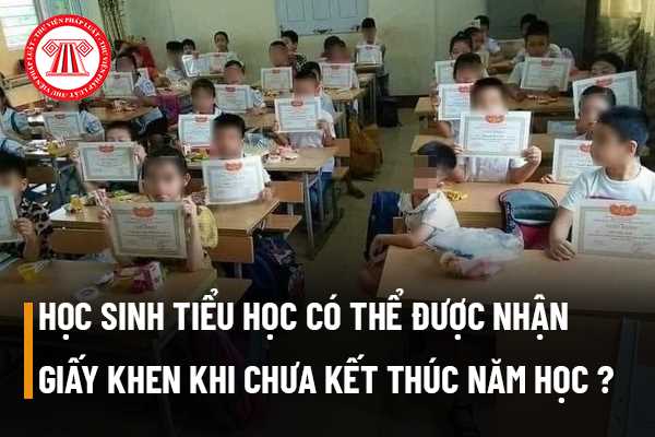 Học sinh tiểu học có thể được nhận giấy khen khi chưa kết thúc năm học không? Việc đánh giá học sinh tiểu học được thực hiện vào thời điểm nào trong năm học?