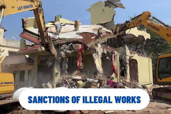 What are the sanctions of administrative violations for illegal works but failing to identify the work owner in Vietnam?