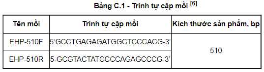 trình tự cặp mồi dùng trong phương pháp PCR dùng để phát hiện vi bào tử trùng ở tôm