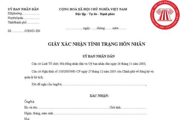 Giấy xác nhận tình trạng hôn nhân