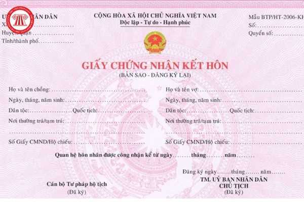 giấy chứng nhận đăng ký kết hôn