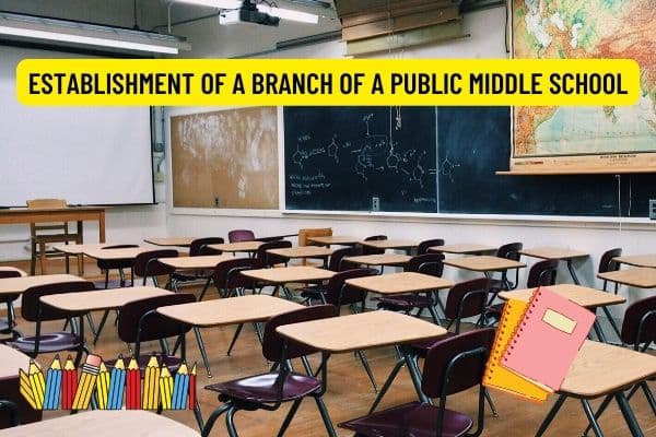 What are the procedures for setting up a branch of a public secondary school in Vietnam under the latest ministries, ministerial-level agencies, government agencies, central agencies of the latest socio-political organizations?