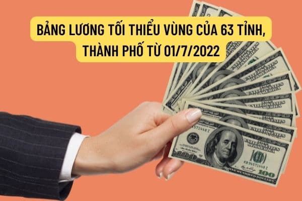 Bảng lương tối thiểu vùng của 63 tỉnh, thành phố từ 01/7/2022 (dự kiến)? 