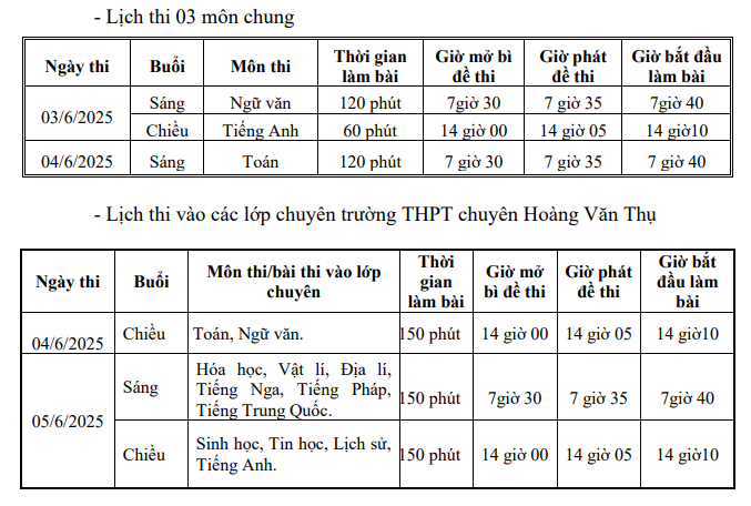 Lịch thi