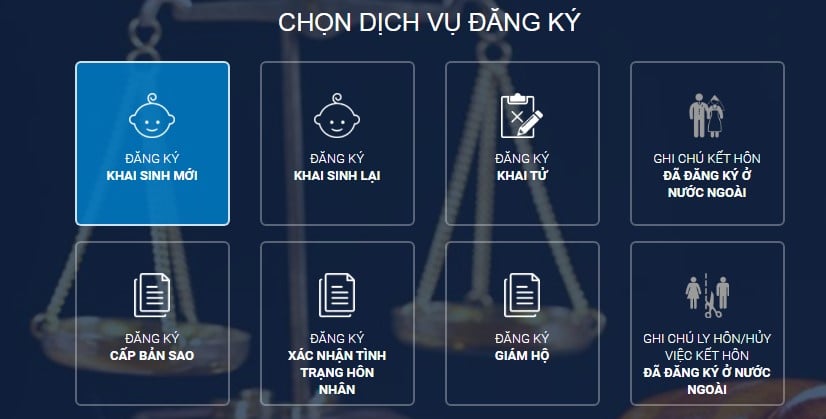 Hướng dẫn 07 bước đăng ký khai sinh trực tuyến