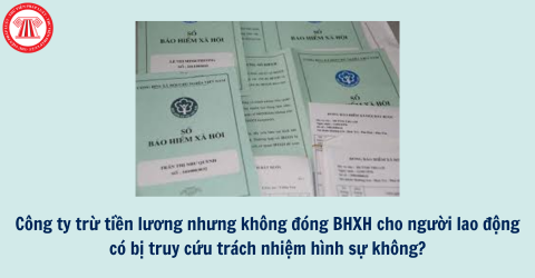 Công ty trừ tiền lương nhưng không đóng BHXH cho người lao động có bị truy cứu trách nhiệm hình sự không?