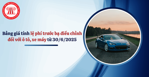 Quyết định 2173: Bảng giá tính lệ phí trước bạ điều chỉnh đối với ô tô, xe máy mới nhất áp dụng từ 30/6/2025