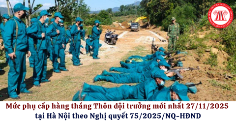 Mức phụ cấp hàng tháng Thôn đội trưởng mới nhất 27/11/2025 tại Hà Nội theo Nghị quyết 75/2025/NQ-HĐND