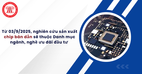 Từ 03/9/2025, nghiên cứu sản xuất chip bán dẫn sẽ thuộc Danh mục ngành, nghề ưu đãi đầu tư theo Nghị định 239/2025
