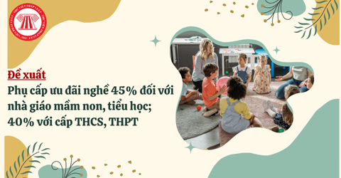 Đề xuất phụ cấp ưu đãi nghề 45% đối với nhà giáo mầm non, tiểu học; 40% với cấp THCS, THPT