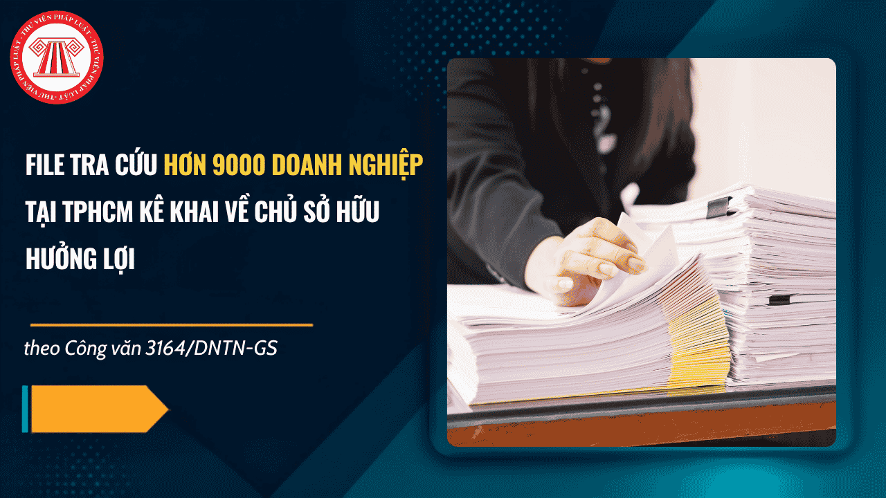 File tra cứu hơn 9000 doanh nghiệp tại TPHCM thuộc diện kiểm tra thông tin chủ sở hữu hưởng lợi của doanh nghiệp