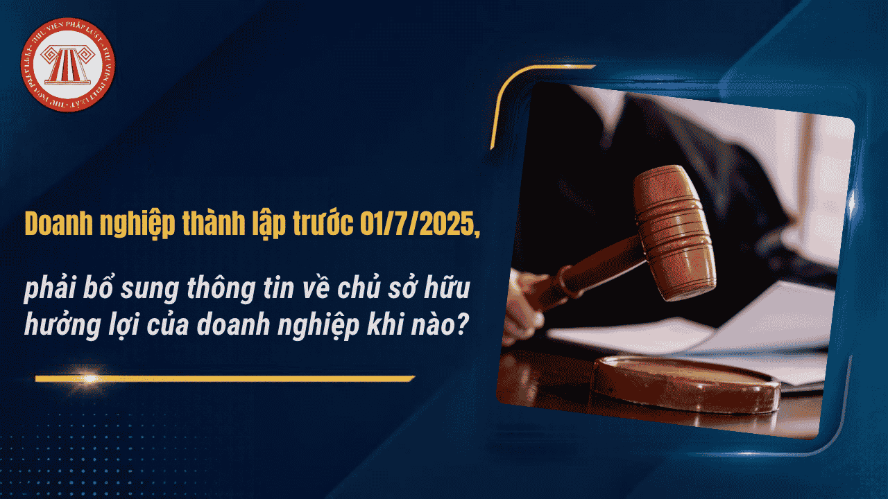 Doanh nghiệp thành lập trước 01/7/2025, phải bổ sung thông tin về chủ sở hữu hưởng lợi của doanh nghiệp khi nào?