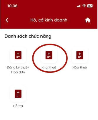 Hướng dẫn thông báo số tài khoản hộ kinh doanh trên eTax Mobile