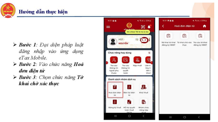 xác thực sinh trắc học khi đăng ký hóa đơn điện tử trên eTax Mobile