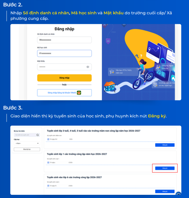 https://tsdaucap.hanoi.gov.vn link đăng ký tuyển sinh đầu cấp mầm non, lớp 1, lớp 6 Hà Nội năm 2026 2027 kèm hướng dẫn chi tiết 