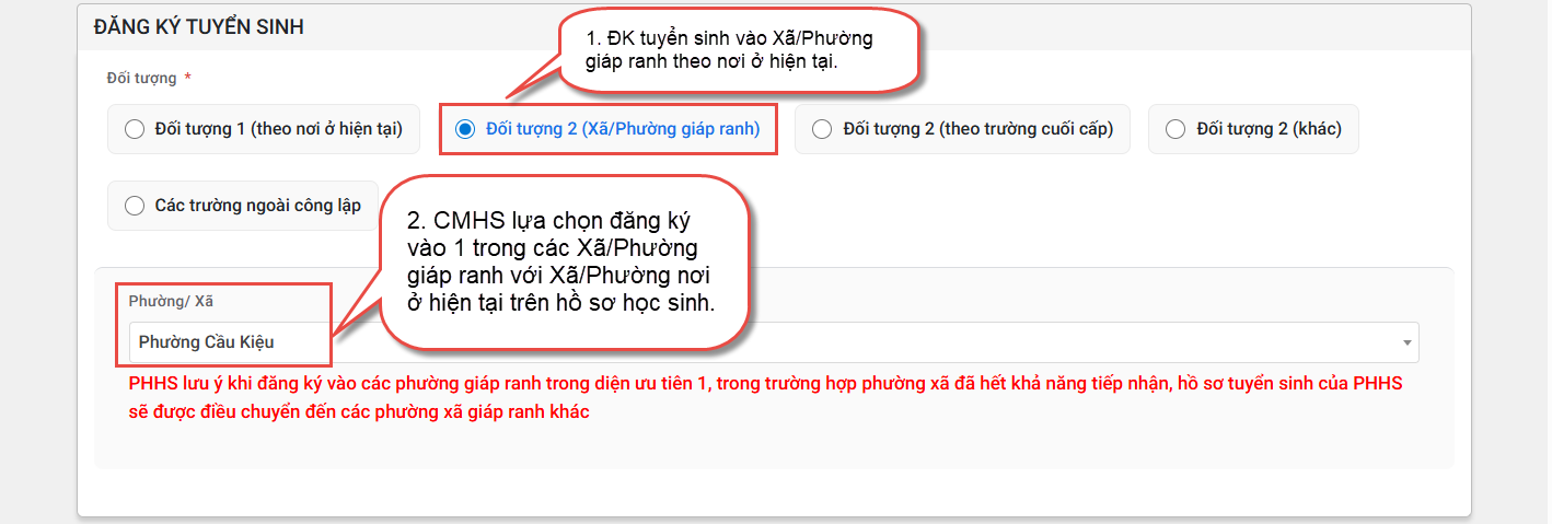 Hướng dẫn đăng ký tuyển sinh đầu cấp lớp 1, 6 TPHCM tại https tuyensinhdaucap hcm edu vn