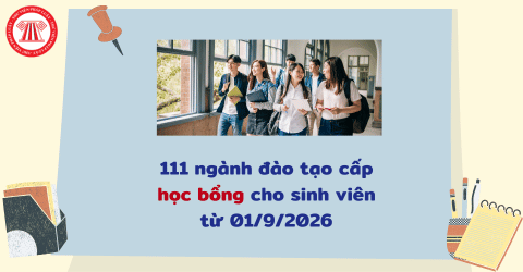 CHÍNH THỨC: 111 ngành đào tạo cấp học bổng cho sinh viên từ 01/9/2026 theo Quyết định 1826/QĐ-BGDĐT năm 2026