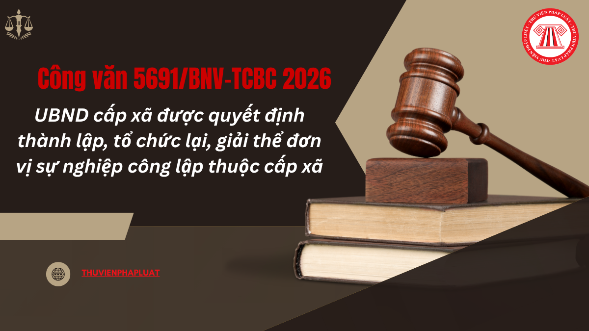Công văn 5691 BNV 2026: UBND cấp xã được quyết định thành lập, tổ chức lại, giải thể đơn vị sự nghiệp công lập thuộc cấp xã