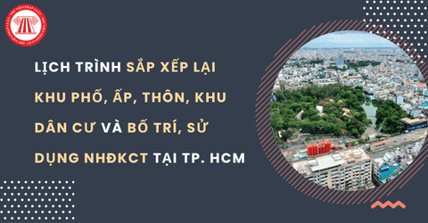 Lịch trình sắp xếp lại khu phố, ấp, thôn, khu dân cư và bố trí, sử dụng NHĐKCT tại TP. HCM chi tiết theo Kế hoạch 249 KH UBND