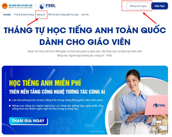 Hướng dẫn về Tháng tự học Tiếng Anh toàn quốc 2026 cho giáo viên: Cách đăng ký, thời gian đăng ký, đối tượng tham gia và lưu ý