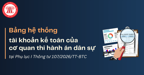 Bảng hệ thống tài khoản kế toán của cơ quan THADS tại Phụ lục I Thông tư 107/2026/TT-BTC