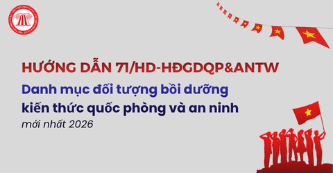 Hướng dẫn 71 HD HĐGDQP ANTW Danh mục đối tượng bồi dưỡng kiến thức quốc phòng và an ninh mới nhất 2026