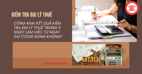 Công khai kết quả kiểm tra đại lý thuế trong 5 ngày làm việc từ ngày 24/7/2026 đúng không?