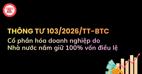 Thông tư 103/2026/TT-BTC hướng dẫn cổ phần hóa doanh nghiệp do Nhà nước nắm giữ 100% vốn điều lệ