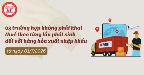 03 trường hợp không phải khai thuế theo từng lần phát sinh đối với hàng hóa xuất nhập khẩu từ ngày 01/7/2026 theo Thông tư 86 2026