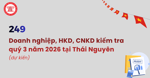 Tra cứu danh sách 249 Doanh nghiệp, HKD, CNKD dự kiến kiểm tra quý 3 năm 2026 tại Thái Nguyên chi tiết?